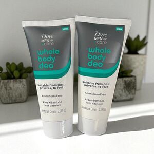 Dove Men+Care Whole Body Deodorant Aluminum Free Invisible Cream 2.50 OZ 2 PACK